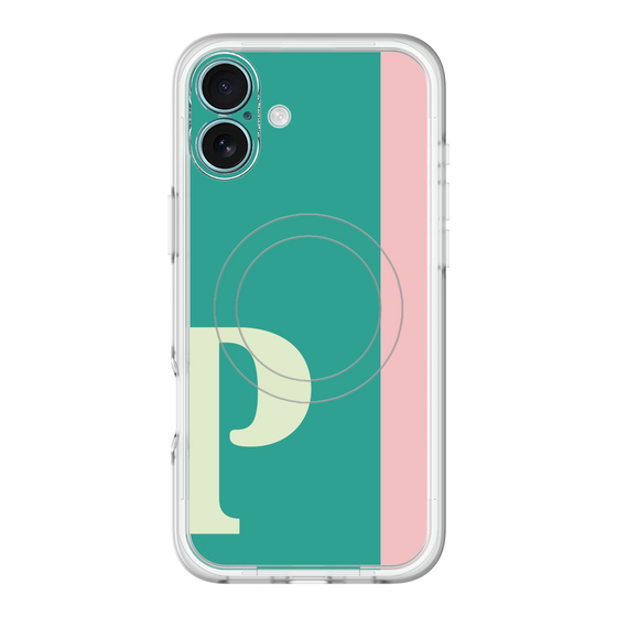 スリムプロテクションプレミアムケース with MagSafe［ オリジナル - initial color line - P green ］