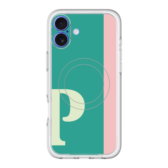 スリムプロテクションプレミアムケース with MagSafe［ オリジナル - initial color line - P green ］