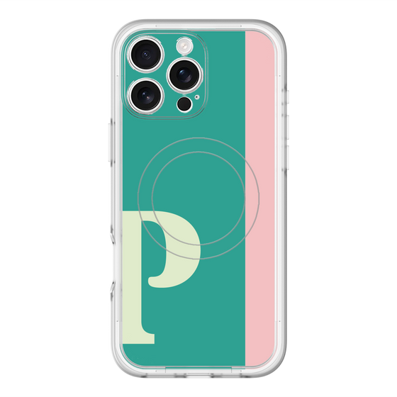 スリムプロテクションプレミアムケース with MagSafe［ オリジナル - initial color line - P green ］