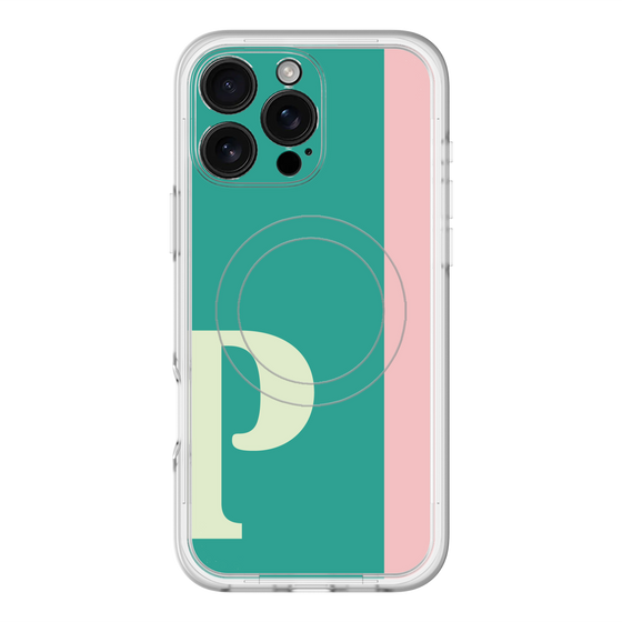 スリムプロテクションプレミアムケース with MagSafe［ オリジナル - initial color line - P green ］