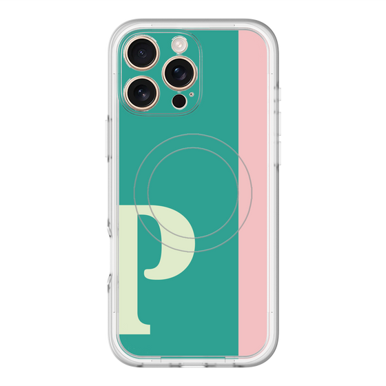スリムプロテクションプレミアムケース with MagSafe［ オリジナル - initial color line - P green ］