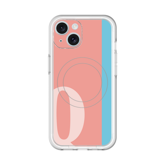 スリムプロテクションプレミアムケース with MagSafe［ オリジナル - initial color line - Q pink ］