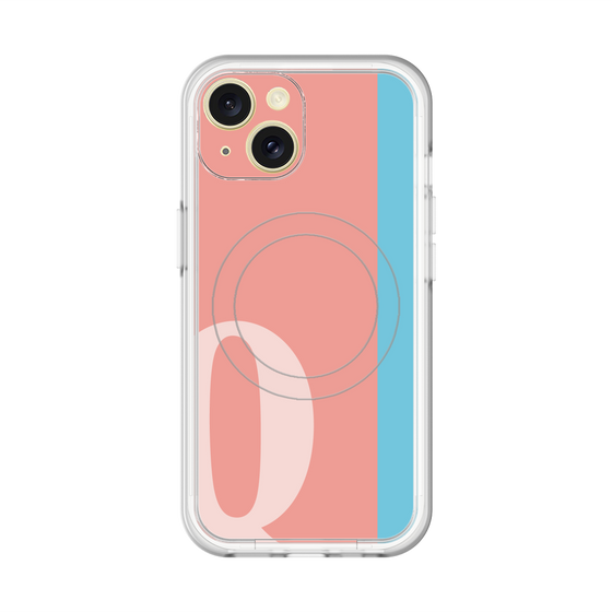 スリムプロテクションプレミアムケース with MagSafe［ オリジナル - initial color line - Q pink ］
