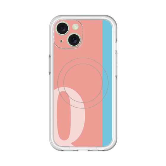 スリムプロテクションプレミアムケース with MagSafe［ オリジナル - initial color line - Q pink ］