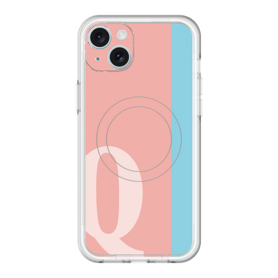 スリムプロテクションプレミアムケース with MagSafe［ オリジナル - initial color line - Q pink ］