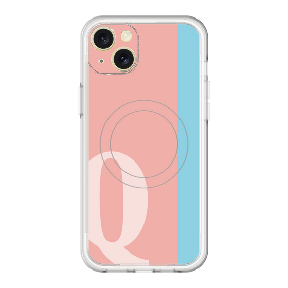 スリムプロテクションプレミアムケース with MagSafe［ オリジナル - initial color line - Q pink ］