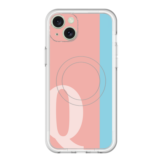 スリムプロテクションプレミアムケース with MagSafe［ オリジナル - initial color line - Q pink ］