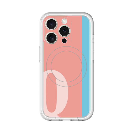 スリムプロテクションプレミアムケース with MagSafe［ オリジナル - initial color line - Q pink ］