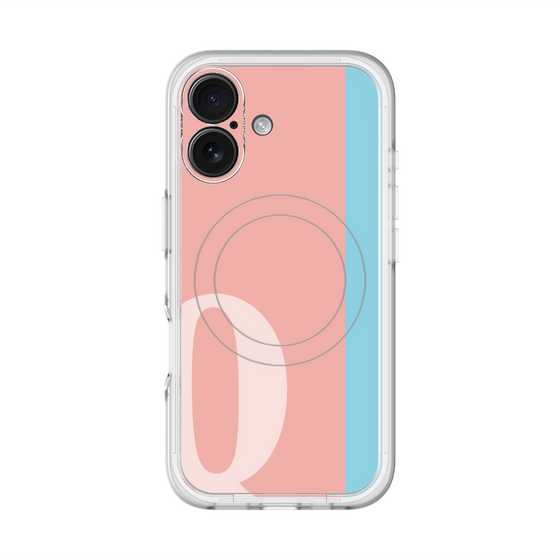 スリムプロテクションプレミアムケース with MagSafe［ オリジナル - initial color line - Q pink ］