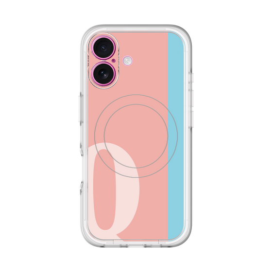スリムプロテクションプレミアムケース with MagSafe［ オリジナル - initial color line - Q pink ］