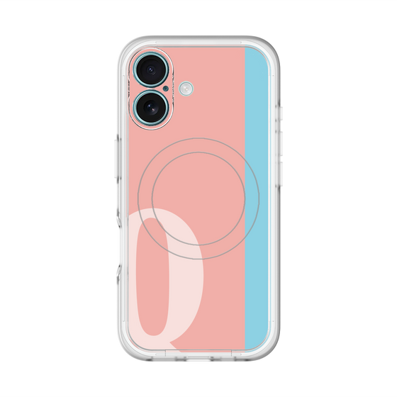 スリムプロテクションプレミアムケース with MagSafe［ オリジナル - initial color line - Q pink ］