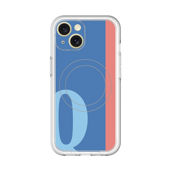 スリムプロテクションプレミアムケース with MagSafe［ オリジナル - initial color line - Q blue ］