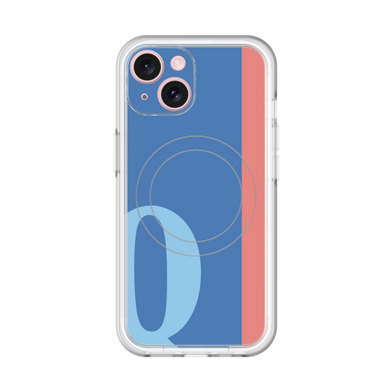 スリムプロテクションプレミアムケース with MagSafe［ オリジナル - initial color line - Q blue ］
