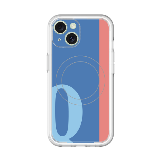 スリムプロテクションプレミアムケース with MagSafe［ オリジナル - initial color line - Q blue ］