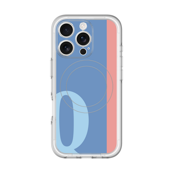 スリムプロテクションプレミアムケース with MagSafe［ オリジナル - initial color line - Q blue ］