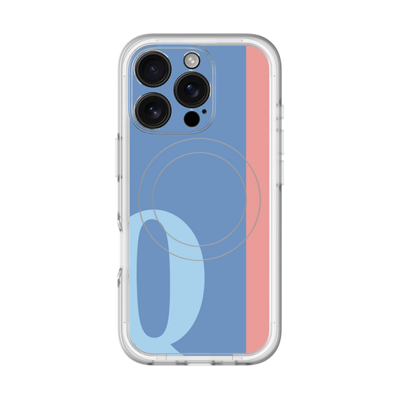 スリムプロテクションプレミアムケース with MagSafe［ オリジナル - initial color line - Q blue ］