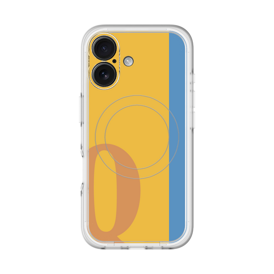スリムプロテクションプレミアムケース with MagSafe［ オリジナル - initial color line - Q orange ］