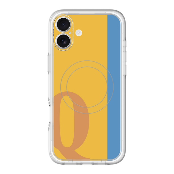 スリムプロテクションプレミアムケース with MagSafe［ オリジナル - initial color line - Q orange ］