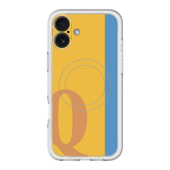 スリムプロテクションプレミアムケース with MagSafe［ オリジナル - initial color line - Q orange ］