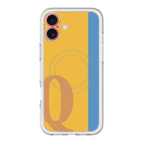 スリムプロテクションプレミアムケース with MagSafe［ オリジナル - initial color line - Q orange ］