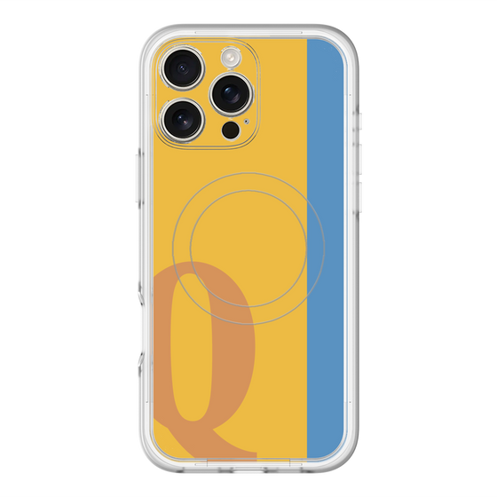 スリムプロテクションプレミアムケース with MagSafe［ オリジナル - initial color line - Q orange ］