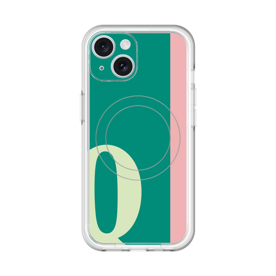 スリムプロテクションプレミアムケース with MagSafe［ オリジナル - initial color line - Q green ］