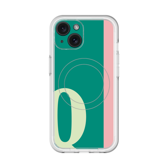 スリムプロテクションプレミアムケース with MagSafe［ オリジナル - initial color line - Q green ］