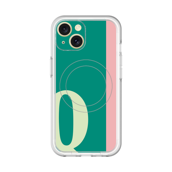 スリムプロテクションプレミアムケース with MagSafe［ オリジナル - initial color line - Q green ］