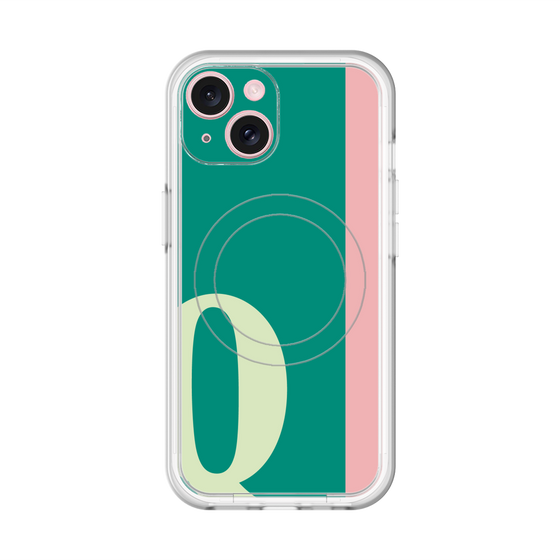 スリムプロテクションプレミアムケース with MagSafe［ オリジナル - initial color line - Q green ］