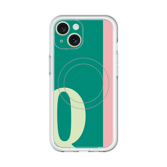 スリムプロテクションプレミアムケース with MagSafe［ オリジナル - initial color line - Q green ］