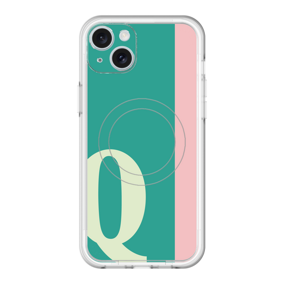 スリムプロテクションプレミアムケース with MagSafe［ オリジナル - initial color line - Q green ］
