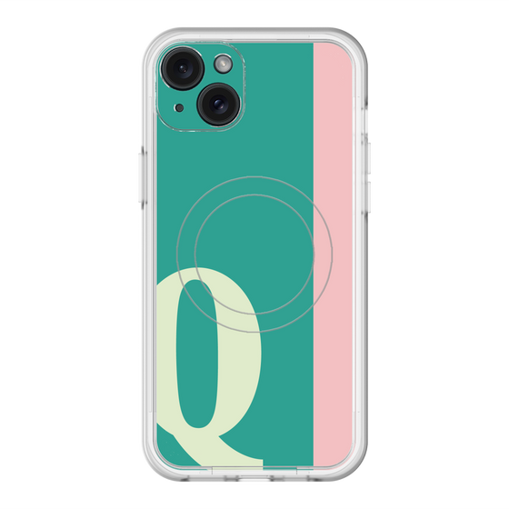 スリムプロテクションプレミアムケース with MagSafe［ オリジナル - initial color line - Q green ］