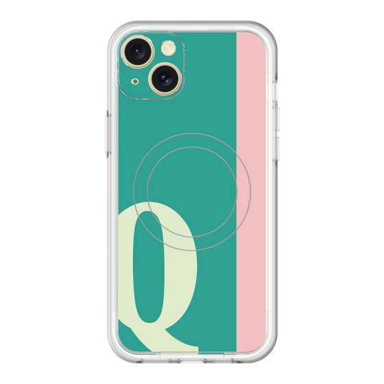 スリムプロテクションプレミアムケース with MagSafe［ オリジナル - initial color line - Q green ］