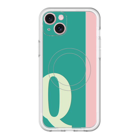スリムプロテクションプレミアムケース with MagSafe［ オリジナル - initial color line - Q green ］