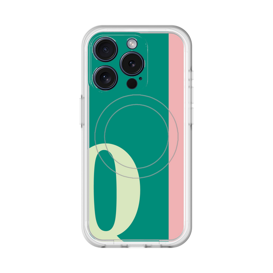 スリムプロテクションプレミアムケース with MagSafe［ オリジナル - initial color line - Q green ］