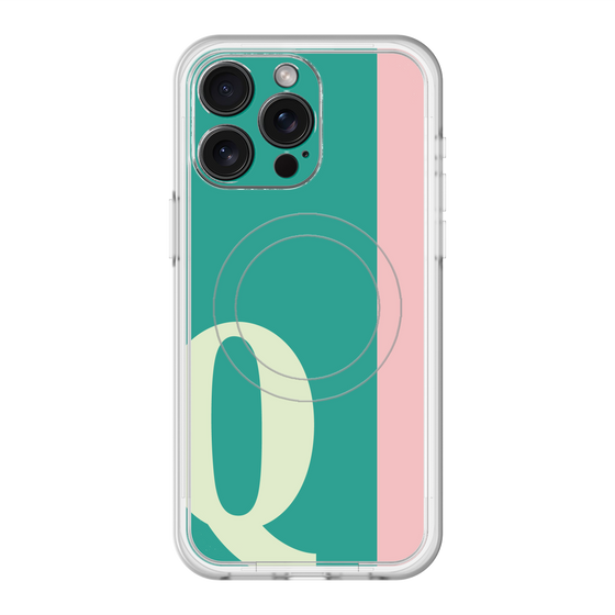 スリムプロテクションプレミアムケース with MagSafe［ オリジナル - initial color line - Q green ］