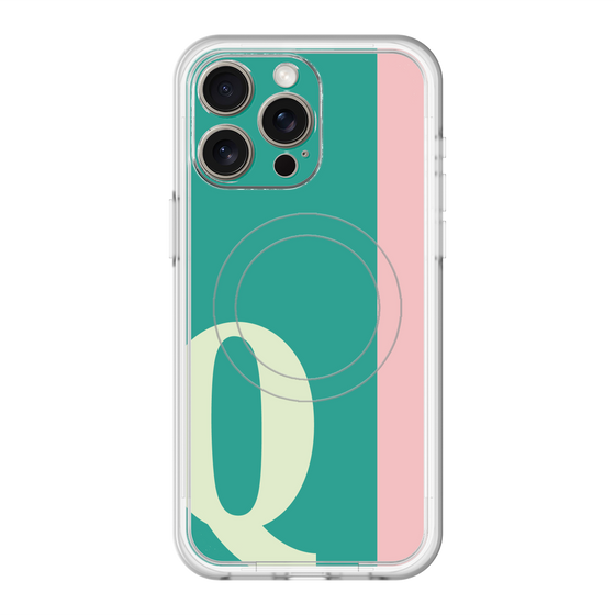 スリムプロテクションプレミアムケース with MagSafe［ オリジナル - initial color line - Q green ］
