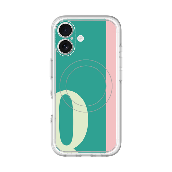 スリムプロテクションプレミアムケース with MagSafe［ オリジナル - initial color line - Q green ］