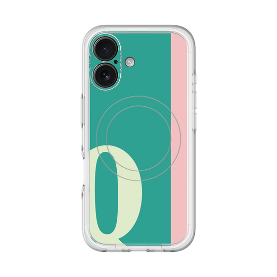 スリムプロテクションプレミアムケース with MagSafe［ オリジナル - initial color line - Q green ］