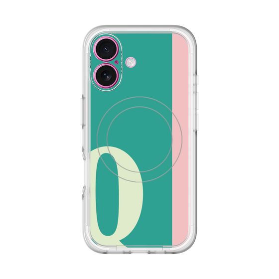 スリムプロテクションプレミアムケース with MagSafe［ オリジナル - initial color line - Q green ］
