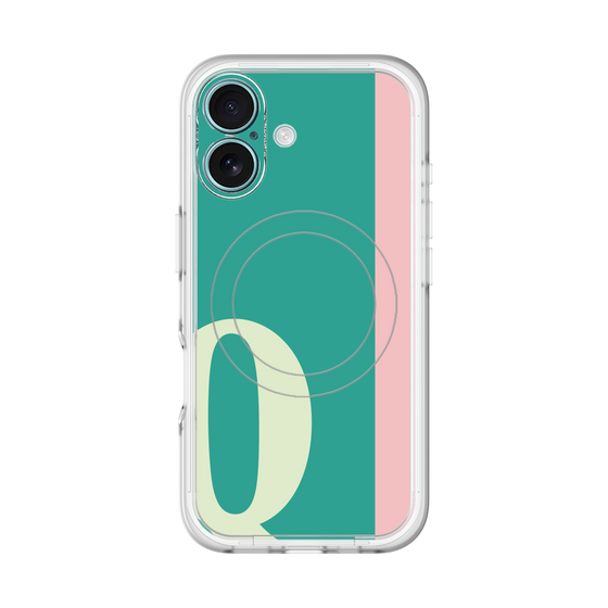スリムプロテクションプレミアムケース with MagSafe［ オリジナル - initial color line - Q green ］