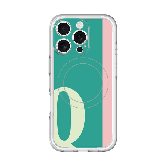 スリムプロテクションプレミアムケース with MagSafe［ オリジナル - initial color line - Q green ］