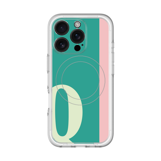 スリムプロテクションプレミアムケース with MagSafe［ オリジナル - initial color line - Q green ］