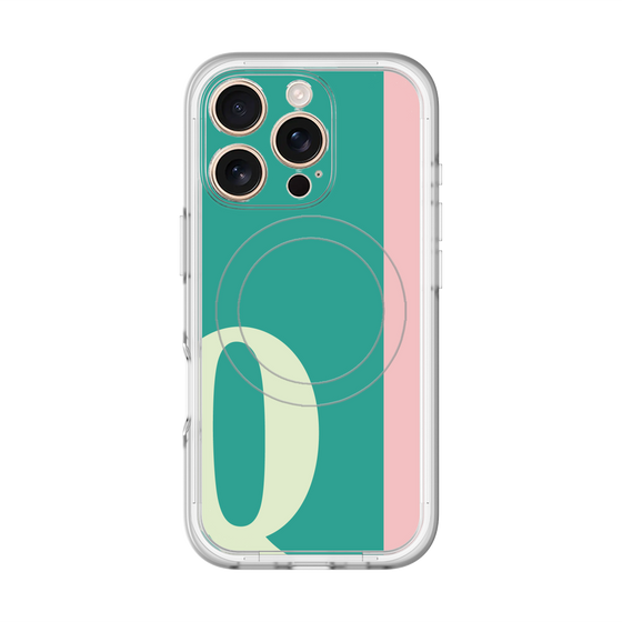 スリムプロテクションプレミアムケース with MagSafe［ オリジナル - initial color line - Q green ］
