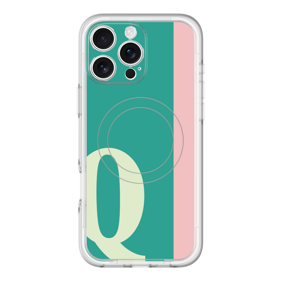 スリムプロテクションプレミアムケース with MagSafe［ オリジナル - initial color line - Q green ］