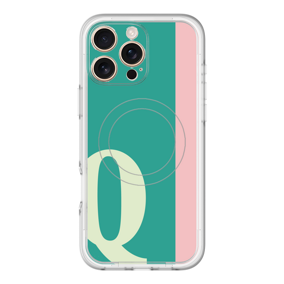 スリムプロテクションプレミアムケース with MagSafe［ オリジナル - initial color line - Q green ］