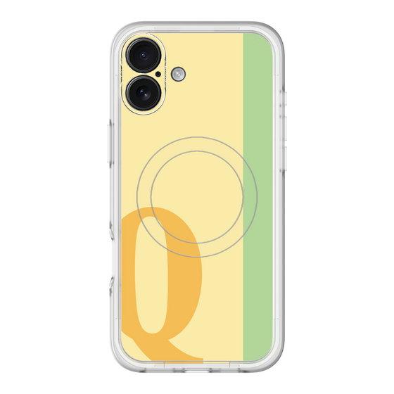 スリムプロテクションプレミアムケース with MagSafe［ オリジナル - initial color line - Q yellow ］
