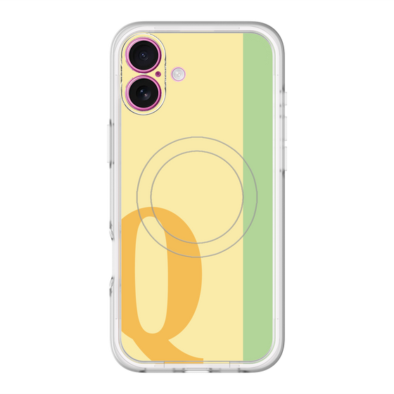 スリムプロテクションプレミアムケース with MagSafe［ オリジナル - initial color line - Q yellow ］