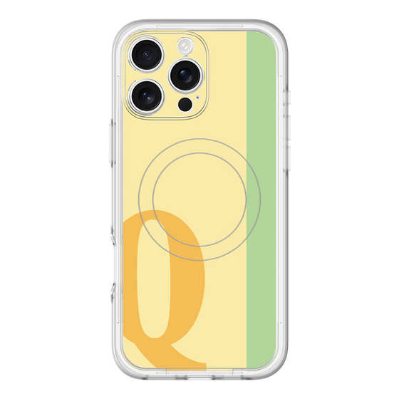 スリムプロテクションプレミアムケース with MagSafe［ オリジナル - initial color line - Q yellow ］