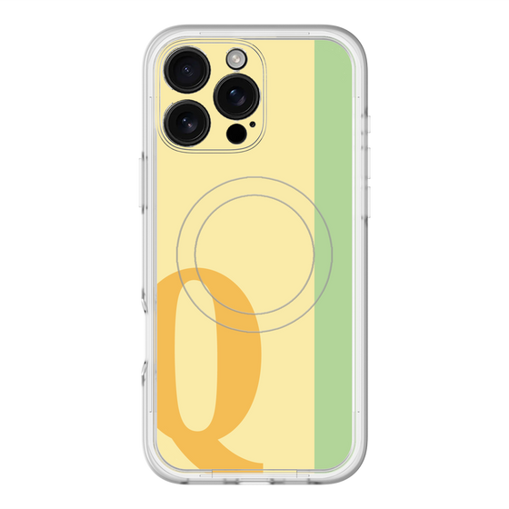 スリムプロテクションプレミアムケース with MagSafe［ オリジナル - initial color line - Q yellow ］